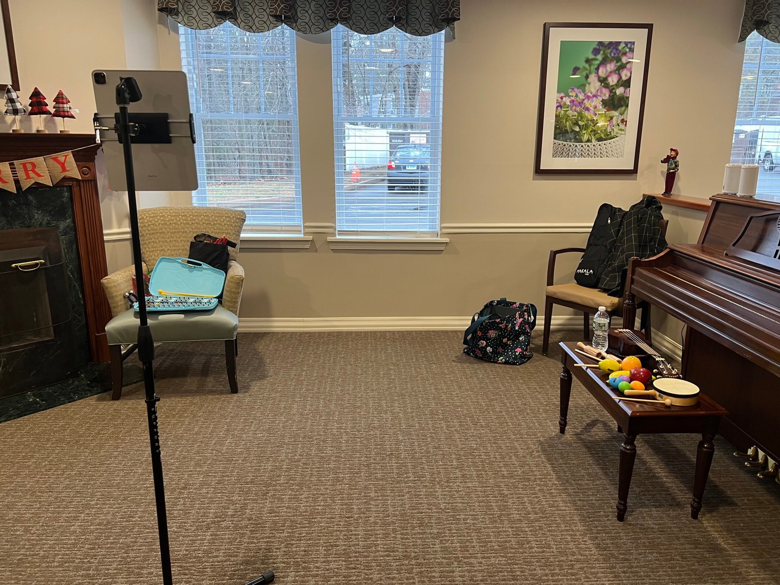 Setup for Music Class for Seniors